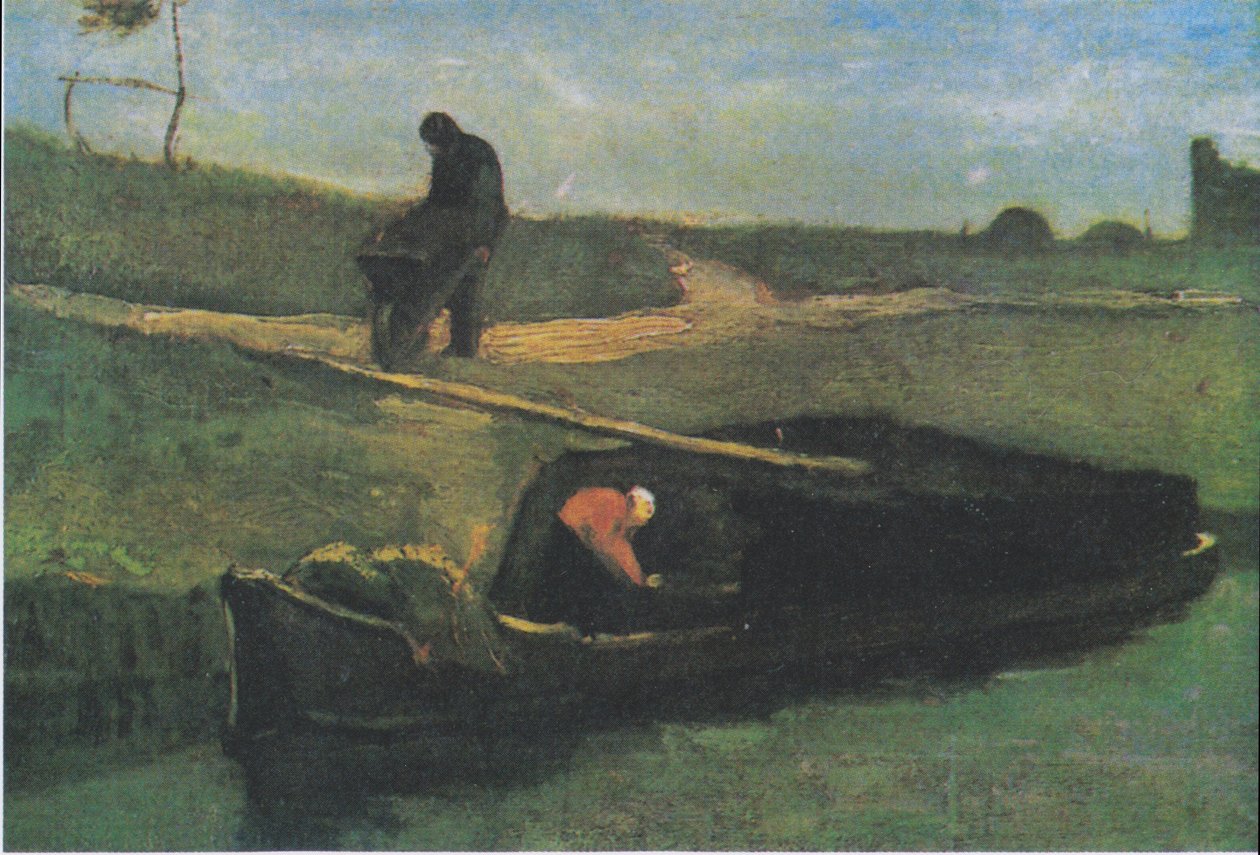 İki figürlü turba teknesi by Vincent van Gogh