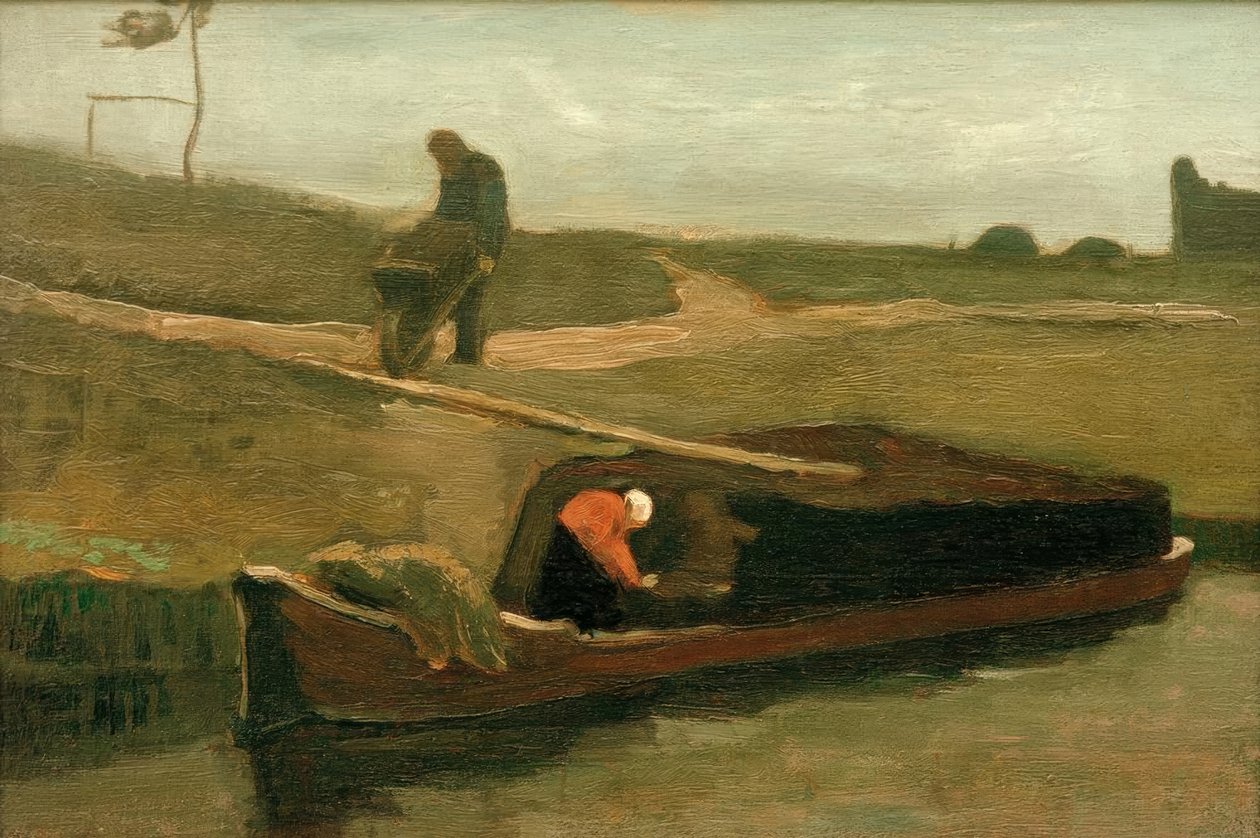 İki figürlü turba teknesi by Vincent van Gogh