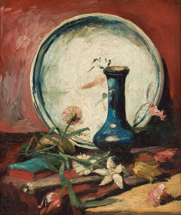 Çin asterleri ve gladioli ile vazo by Vincent van Gogh