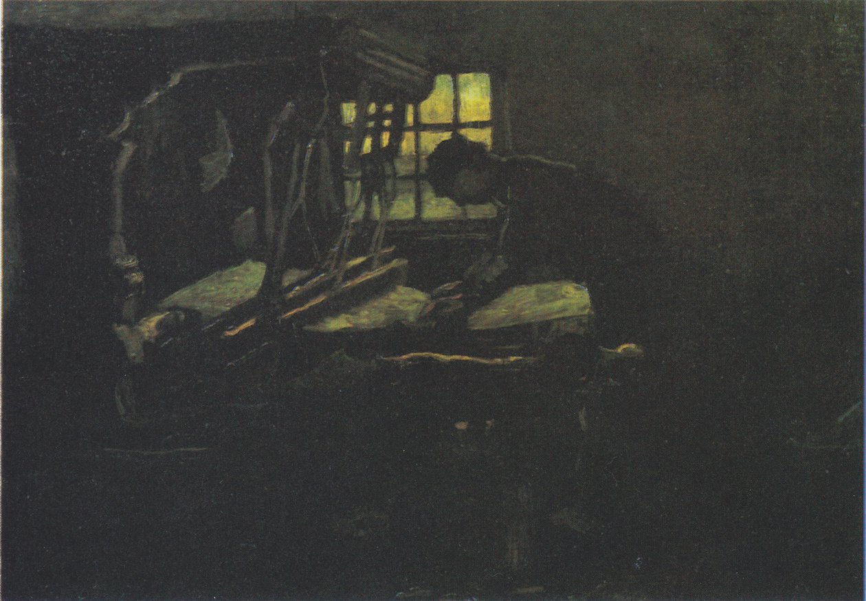 Weber, dokuma tezgahında duruyor by Vincent van Gogh