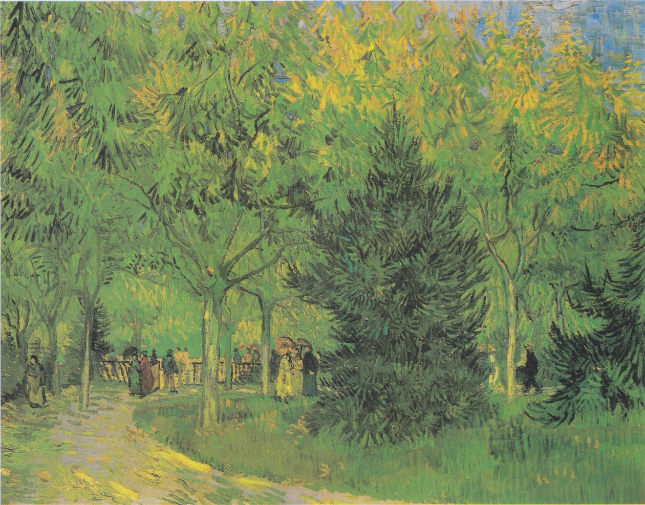 Arles parkında yürüyüşçüler ile yol by Vincent van Gogh