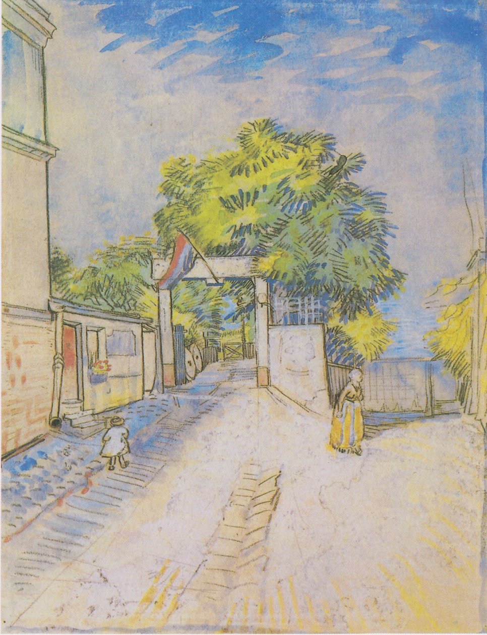 Bir gözetleme noktasına girişi olan yol by Vincent van Gogh