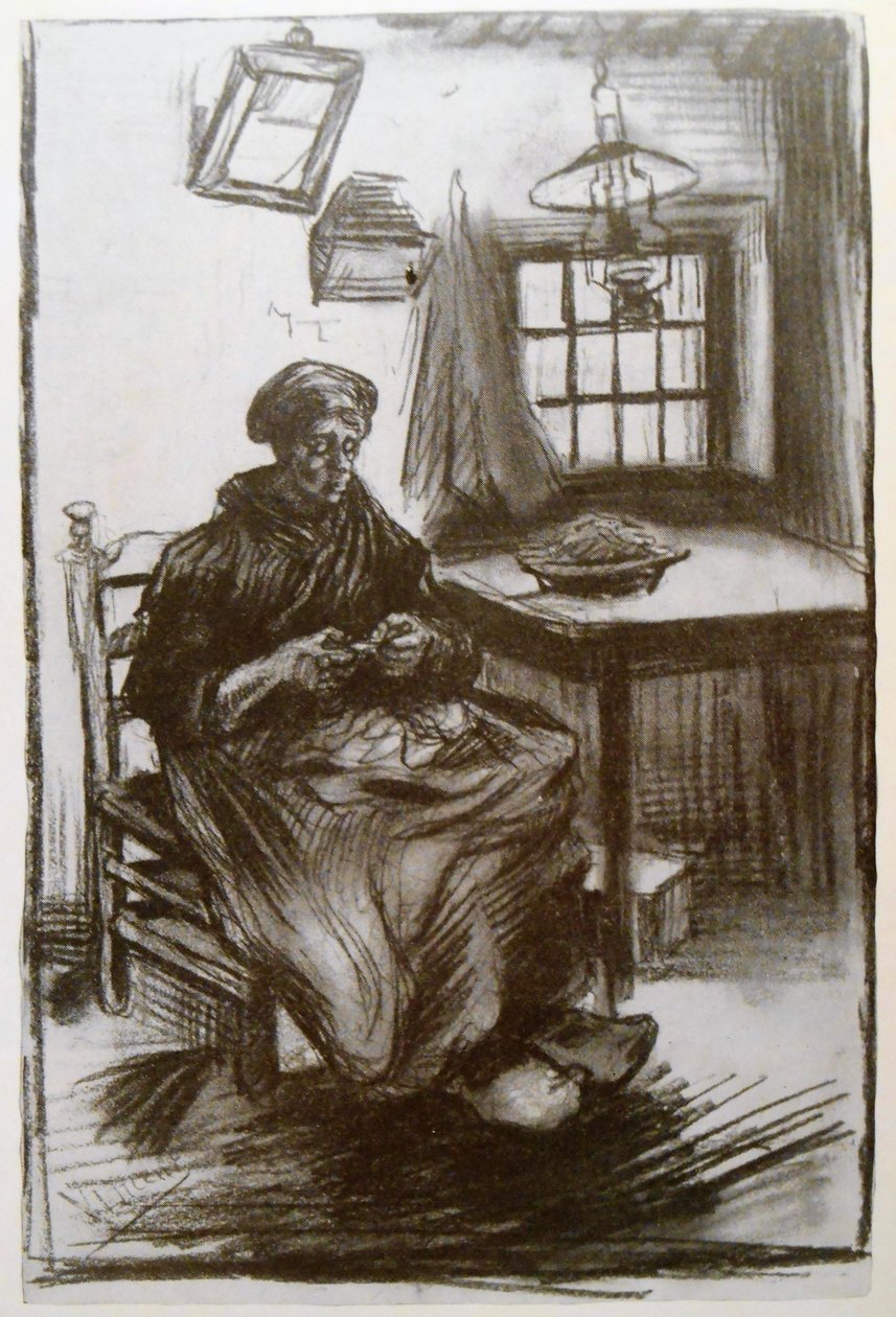 Kadın, bezelye bombardımanı by Vincent van Gogh