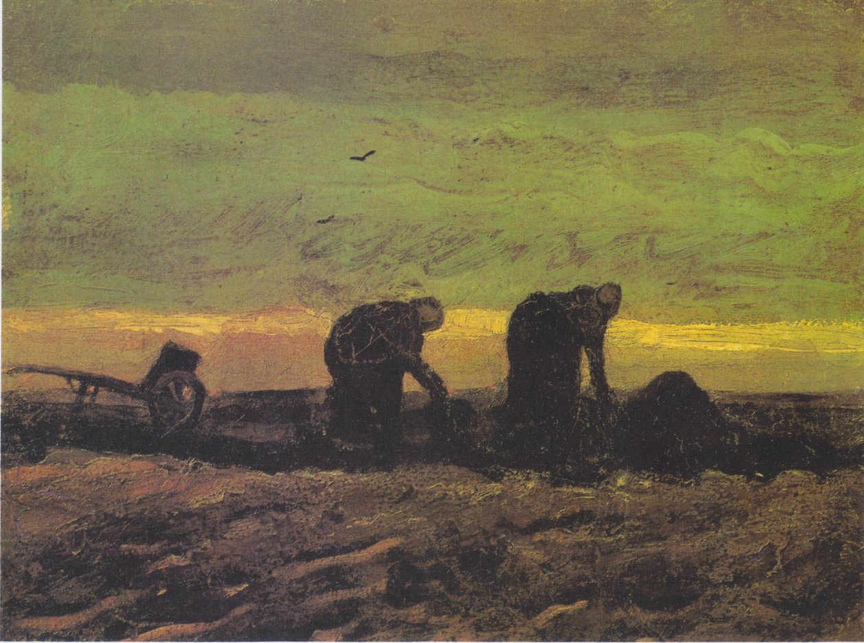 Turba kesen iki köylü kadın by Vincent van Gogh