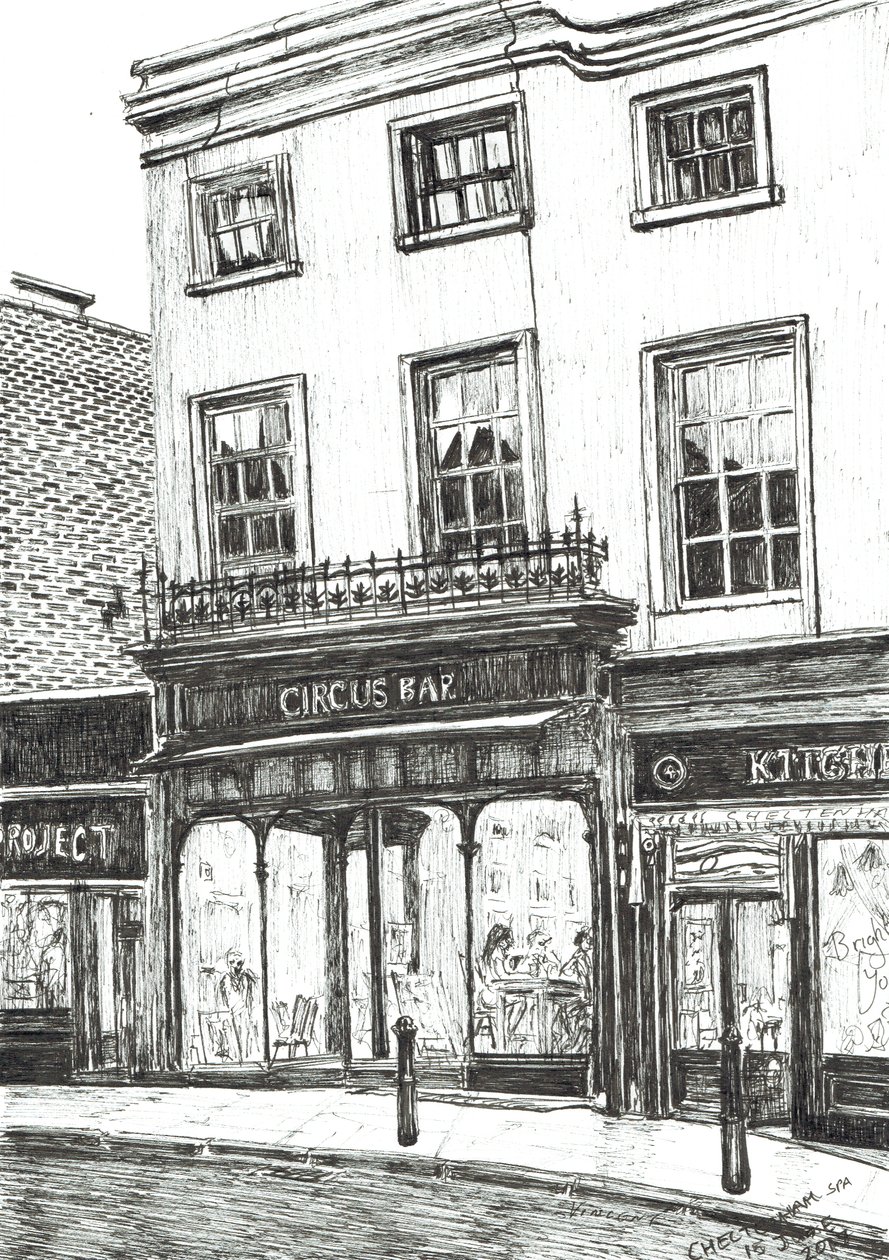 Cheltenham Spa, 2017, (Kağıt üzerine mürekkep) by Vincent Alexander Booth