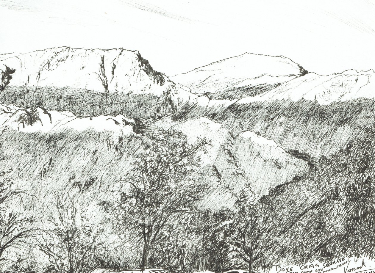 Dove Crag at Sunrise, 2003, (Kağıt üzerine mürekkep) by Vincent Alexander Booth