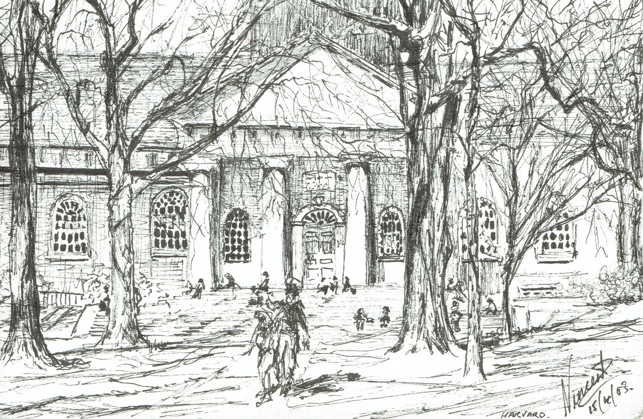 Harvard Boston ABD, 2003, (Kağıt üzerine mürekkep) by Vincent Alexander Booth