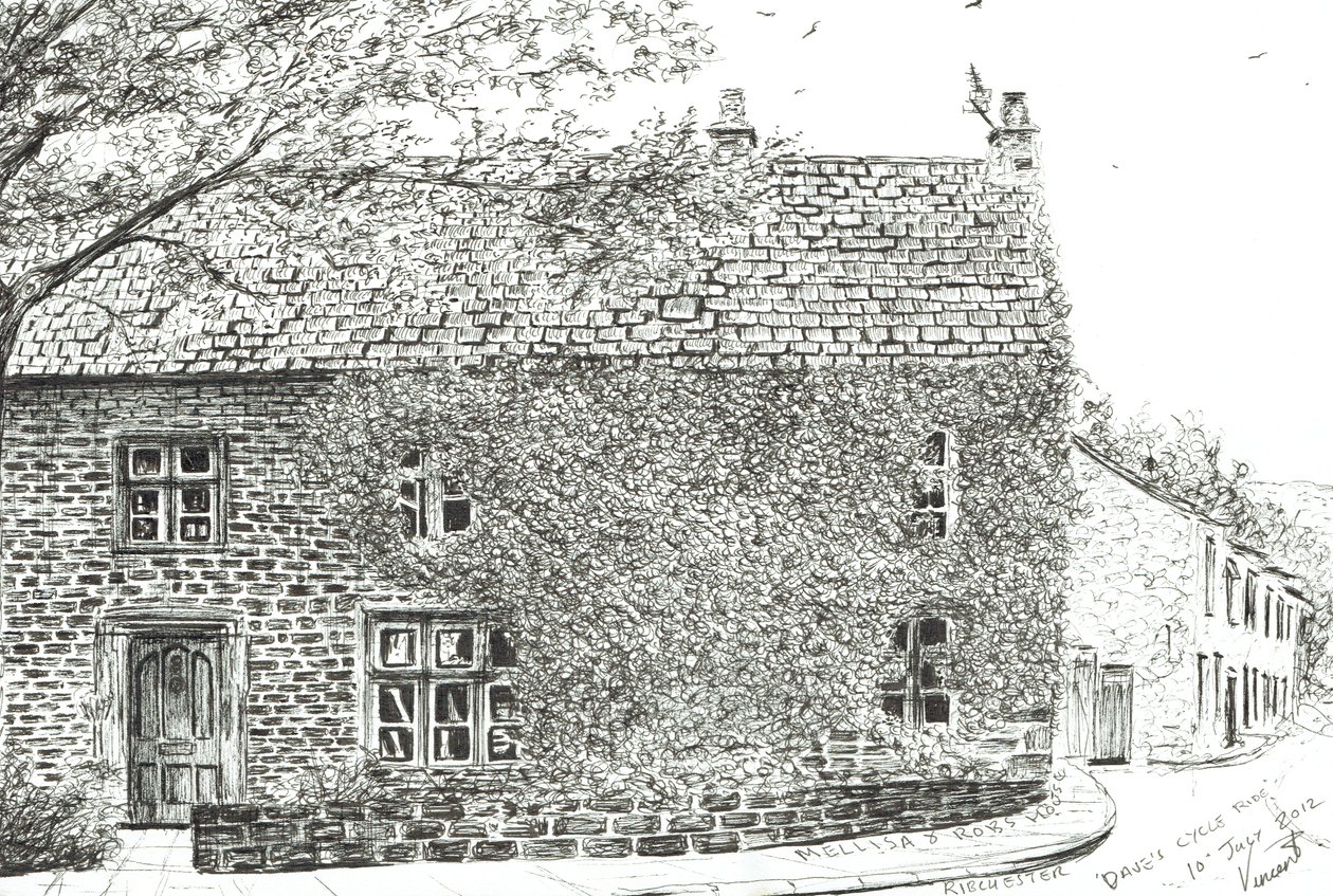 House at Ribchester, 2012, (Kağıt üzerine mürekkep) by Vincent Alexander Booth