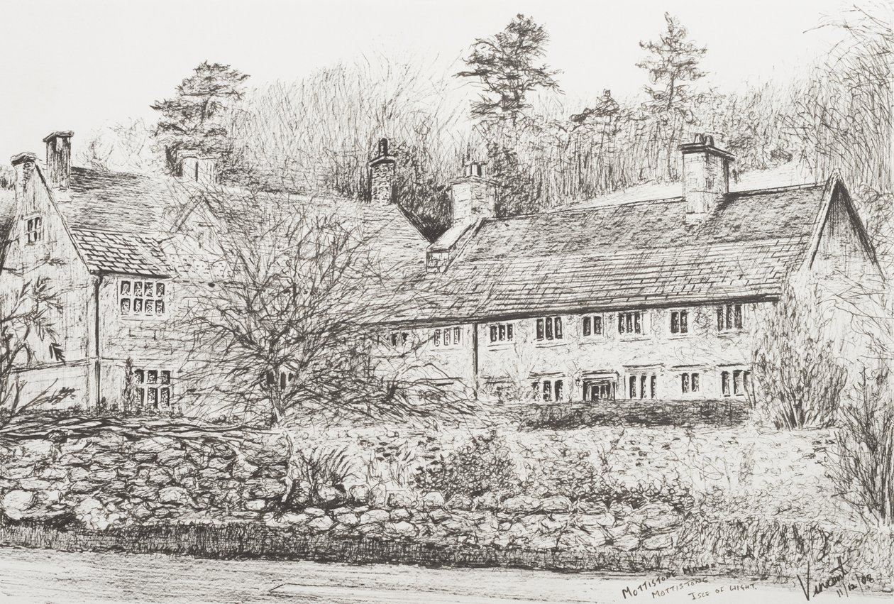 Mottistone Hall Isle of Wight, 2008 (Kağıt Üzerine Mürekkep) by Vincent Alexander Booth