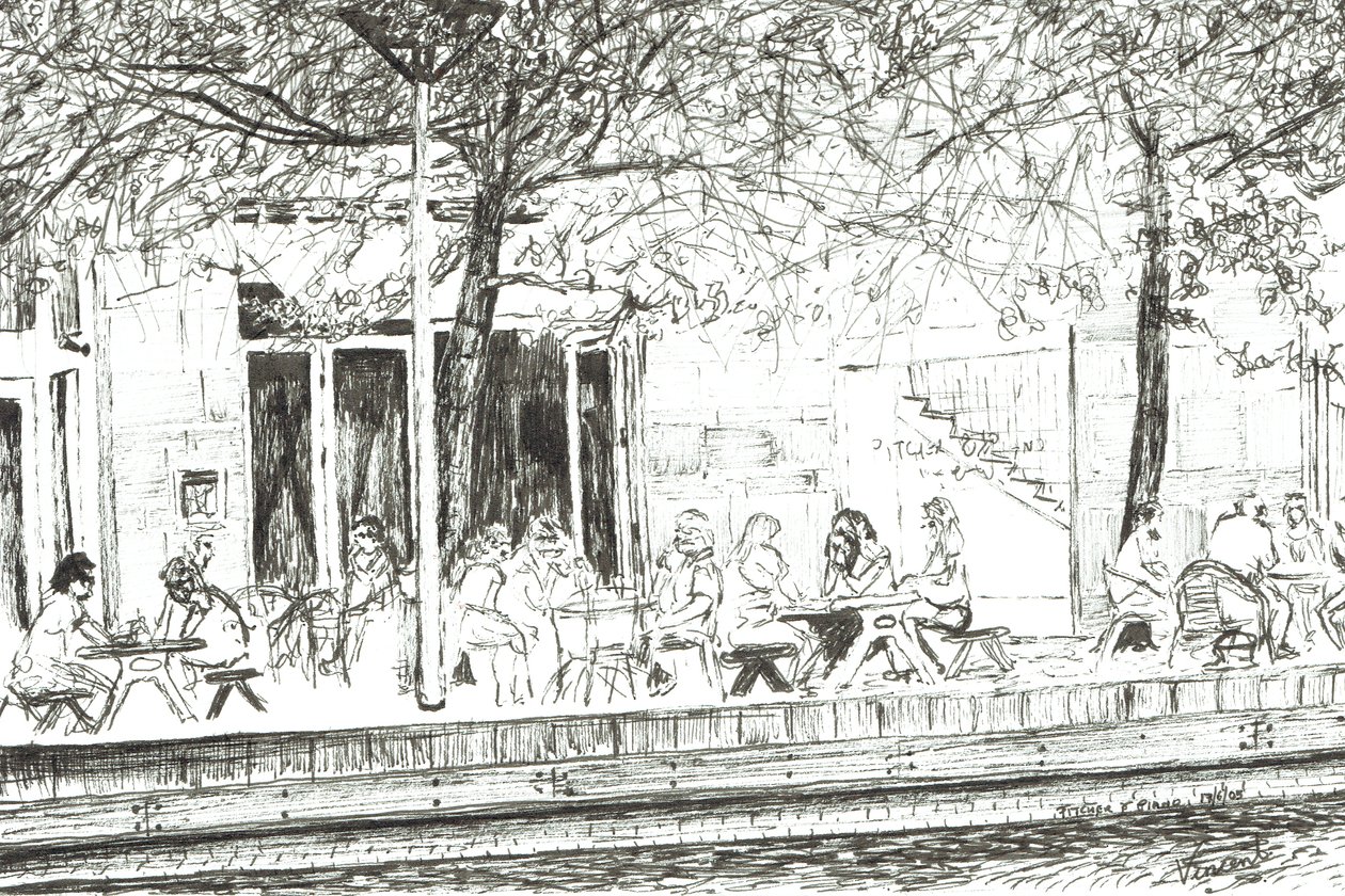 Sürahi ve Piyano çubuğu Manchester, 2005, (Kağıt üzerine mürekkep) by Vincent Alexander Booth