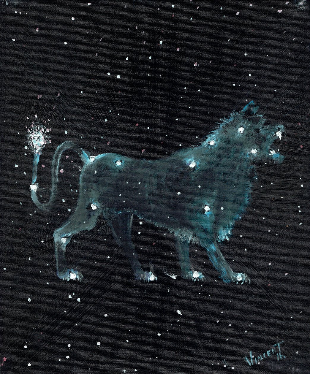 Aslan burcu, 2016, (tuval üzerine yağlı boya) by Vincent Alexander Booth