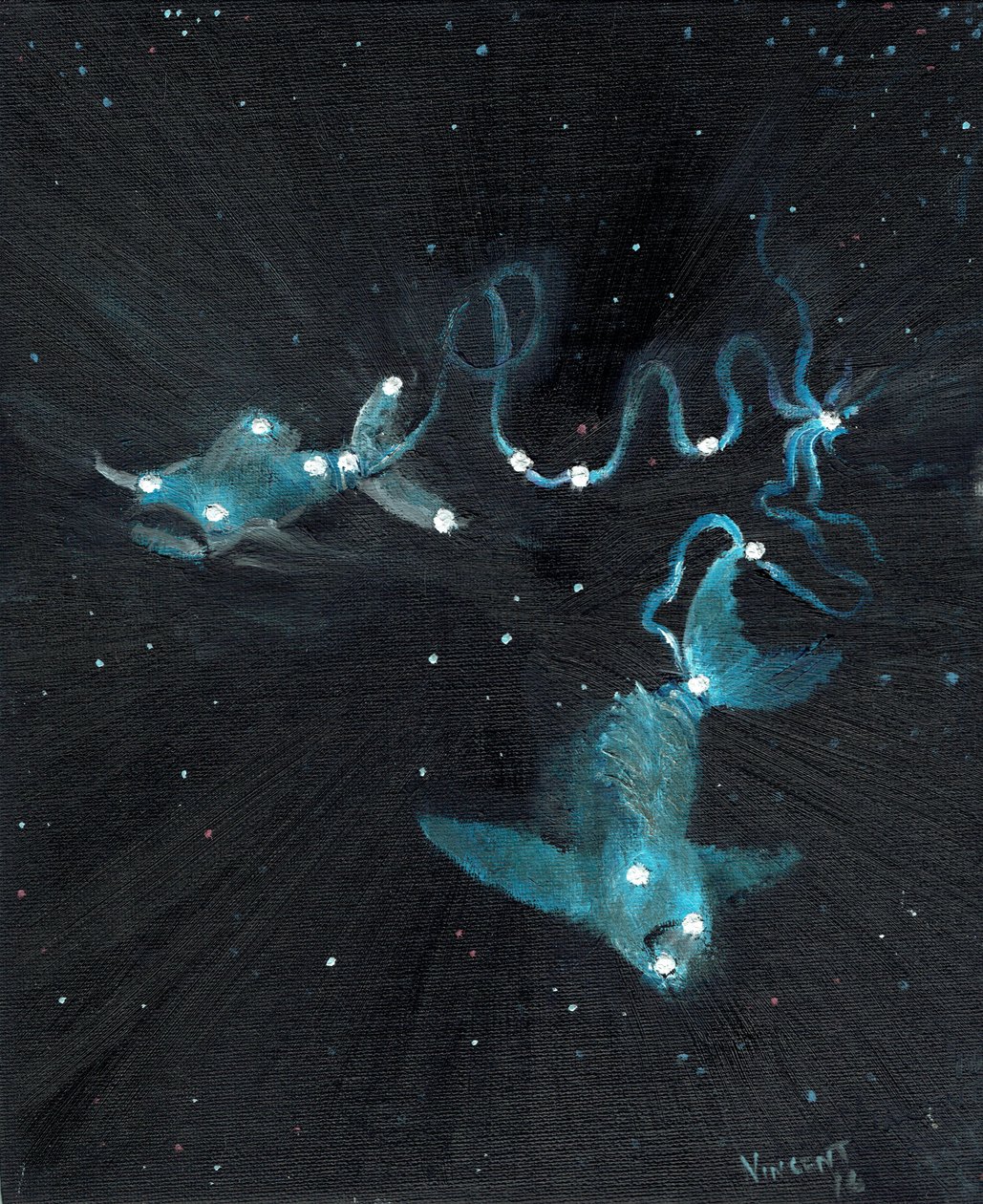 Balık burcu, 2016, (tuval üzerine yağlı boya) by Vincent Alexander Booth