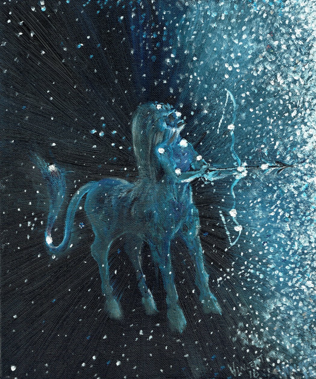 Yıldız burcu Yay, 2016, (tuval üzerine yağlı boya) by Vincent Alexander Booth