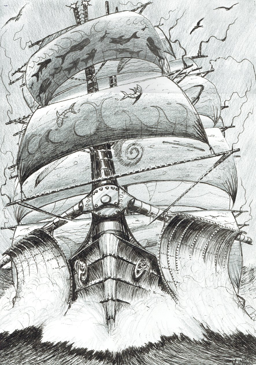 Storm Creators Alboran Sea, 2017, (Kağıt üzerine mürekkep) by Vincent Alexander Booth