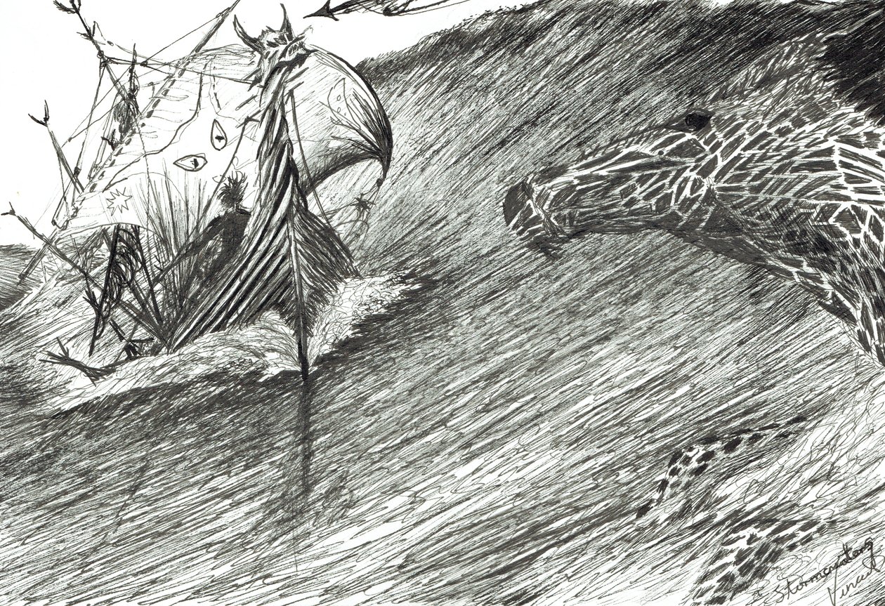 Storm Creators Atlantic, 2012, (Kağıt üzerine mürekkep) by Vincent Alexander Booth