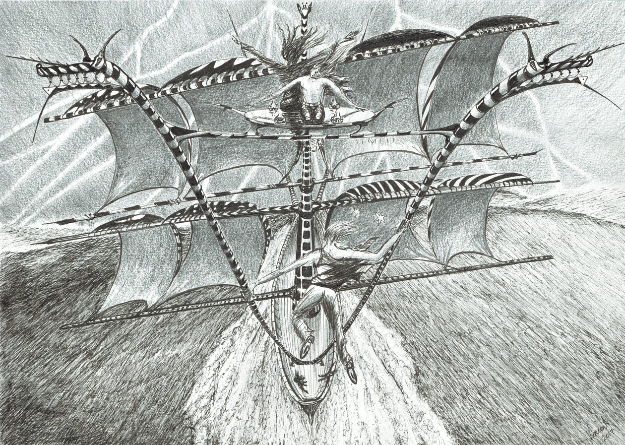 Storm Creators Bellingshausen Sea, 2017, (Kağıt Üzerine Mürekkep) by Vincent Alexander Booth
