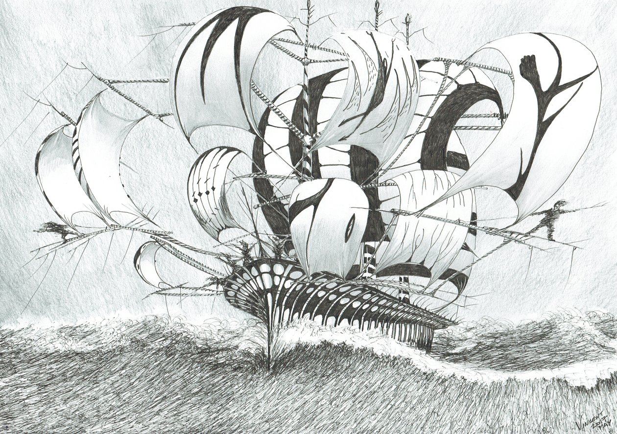 Storm Creators Bohol Sea, 2017, (Kağıt Üzerine Mürekkep) by Vincent Alexander Booth