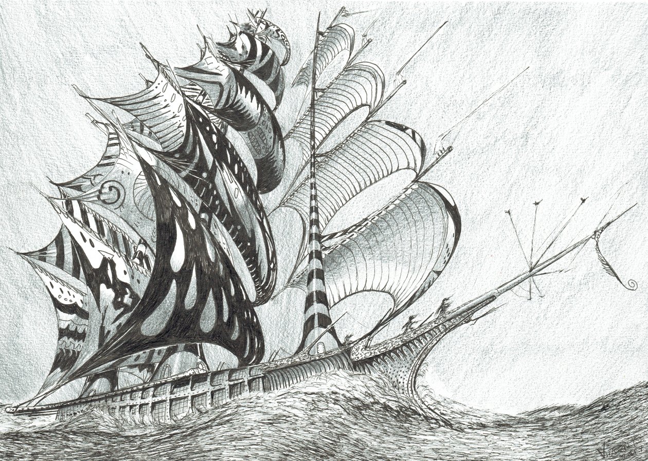 Storm Creators Karayip Denizi, 2017, (Kağıt Üzerine Mürekkep) by Vincent Alexander Booth