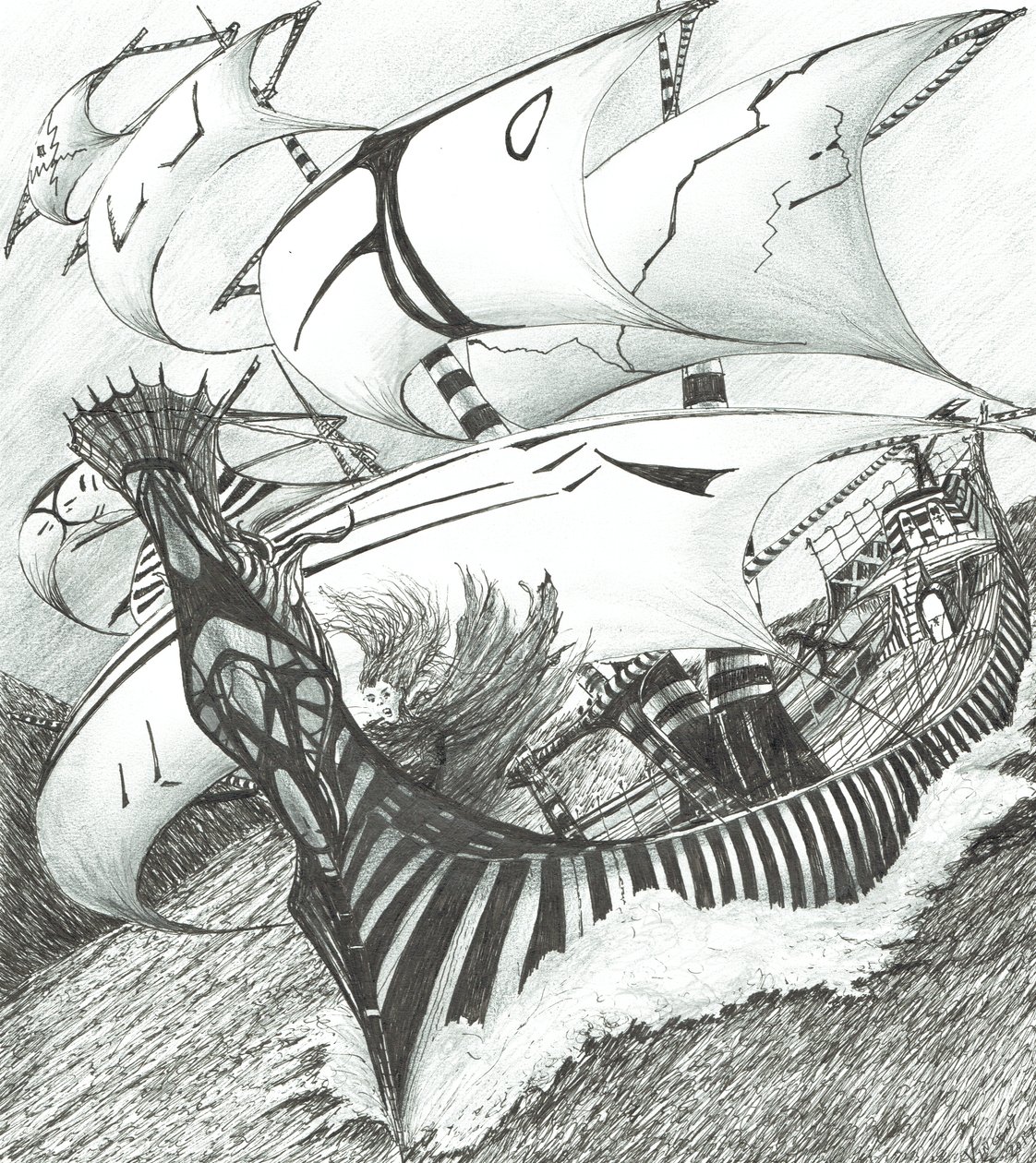 Storm Creators Java Sea, 2017, (Kağıt Üzerine Mürekkep) by Vincent Alexander Booth