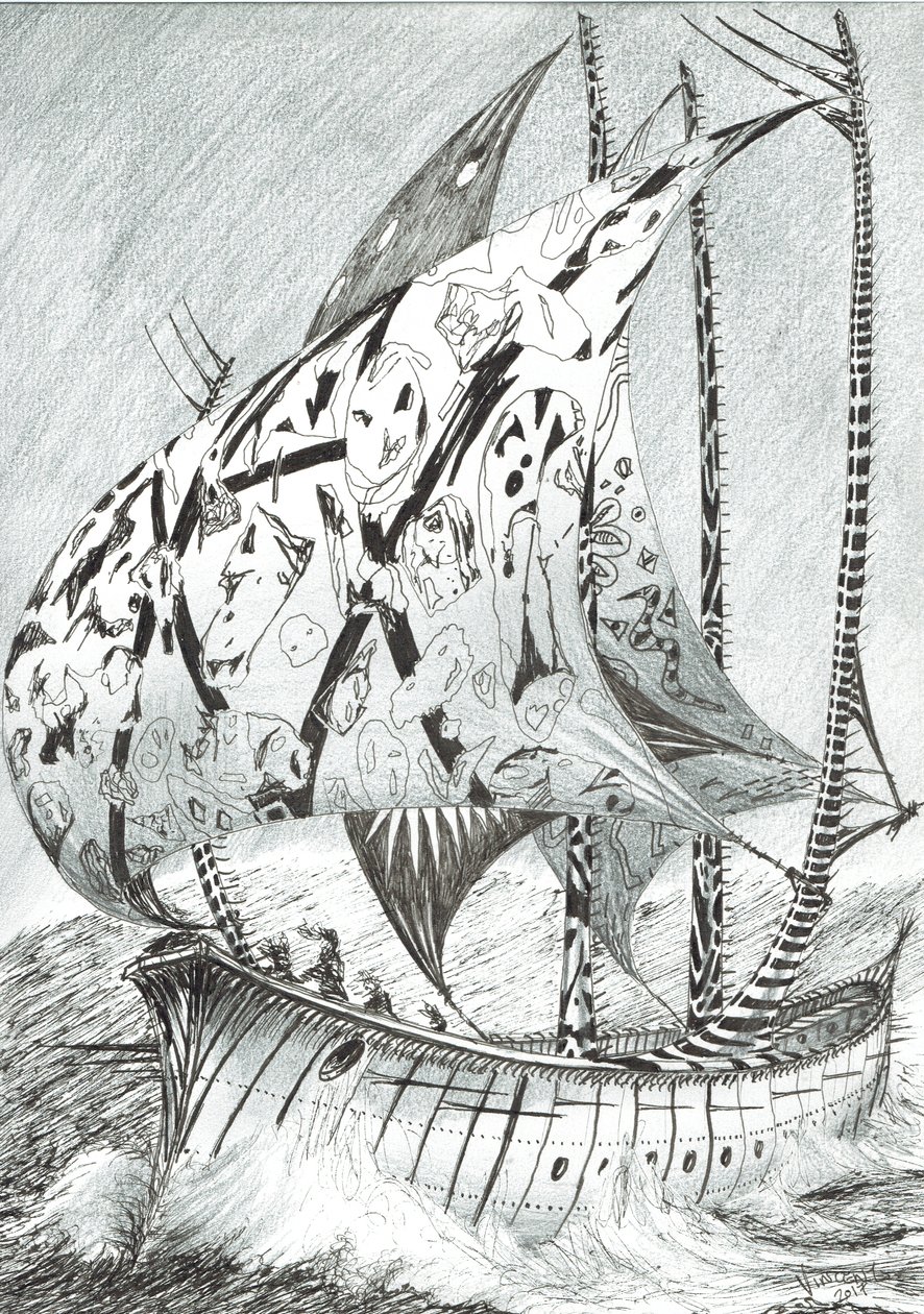 Storm Creators Kara Deniz, 2017, (Kağıt Üzerine Mürekkep) by Vincent Alexander Booth