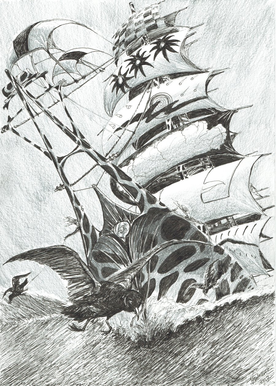Storm Creators Timor Sea, 2017, (Kağıt Üzerine Mürekkep) by Vincent Alexander Booth