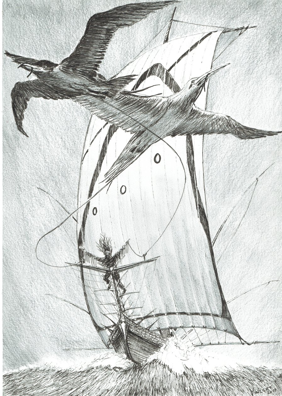 Storm Creators Wandel Sea, 2017, (Kağıt Üzerine Mürekkep) by Vincent Alexander Booth