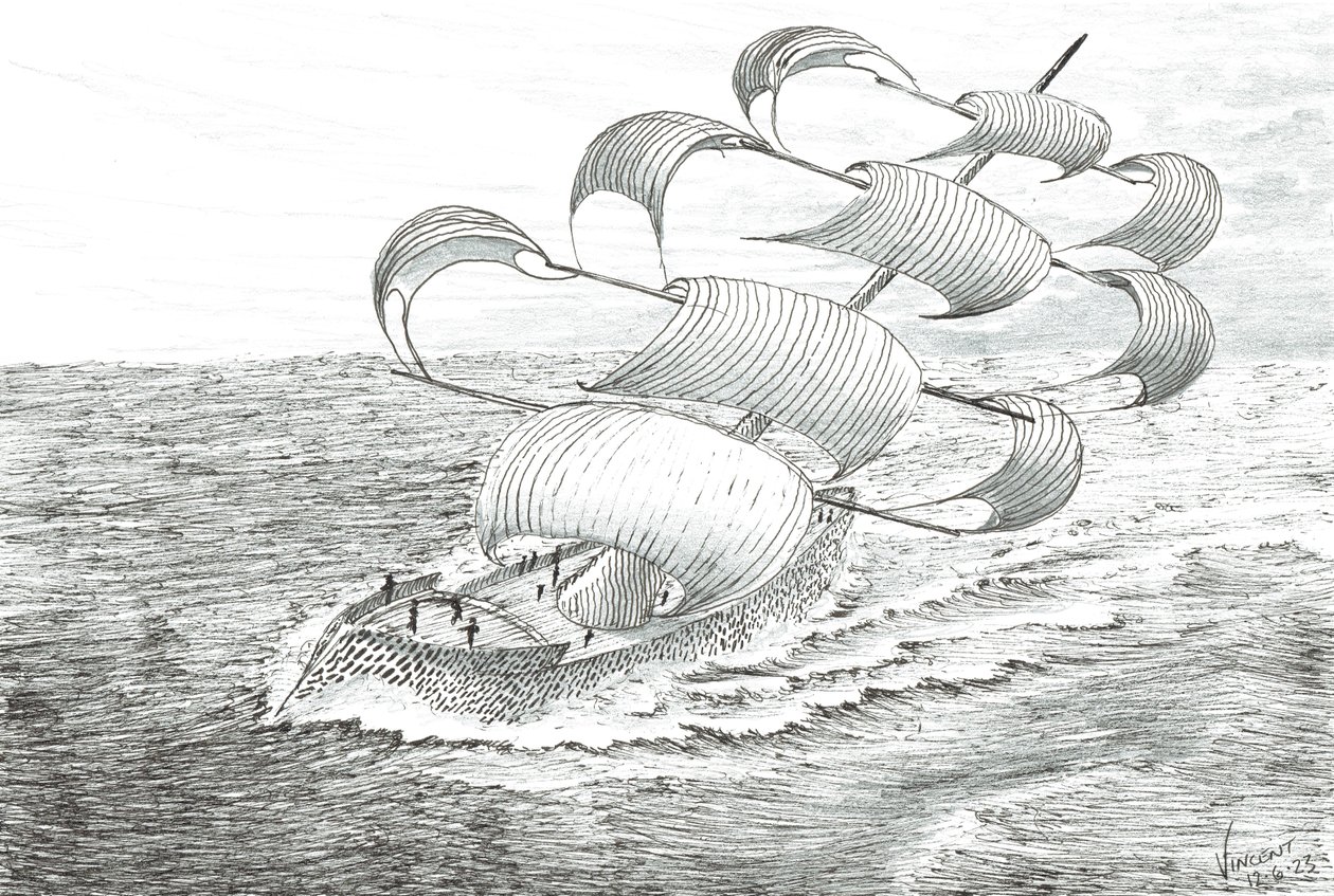 Storm Creators Yathkyed, 2023 (kağıt üzerine mürekkep ve kalem) by Vincent Alexander Booth