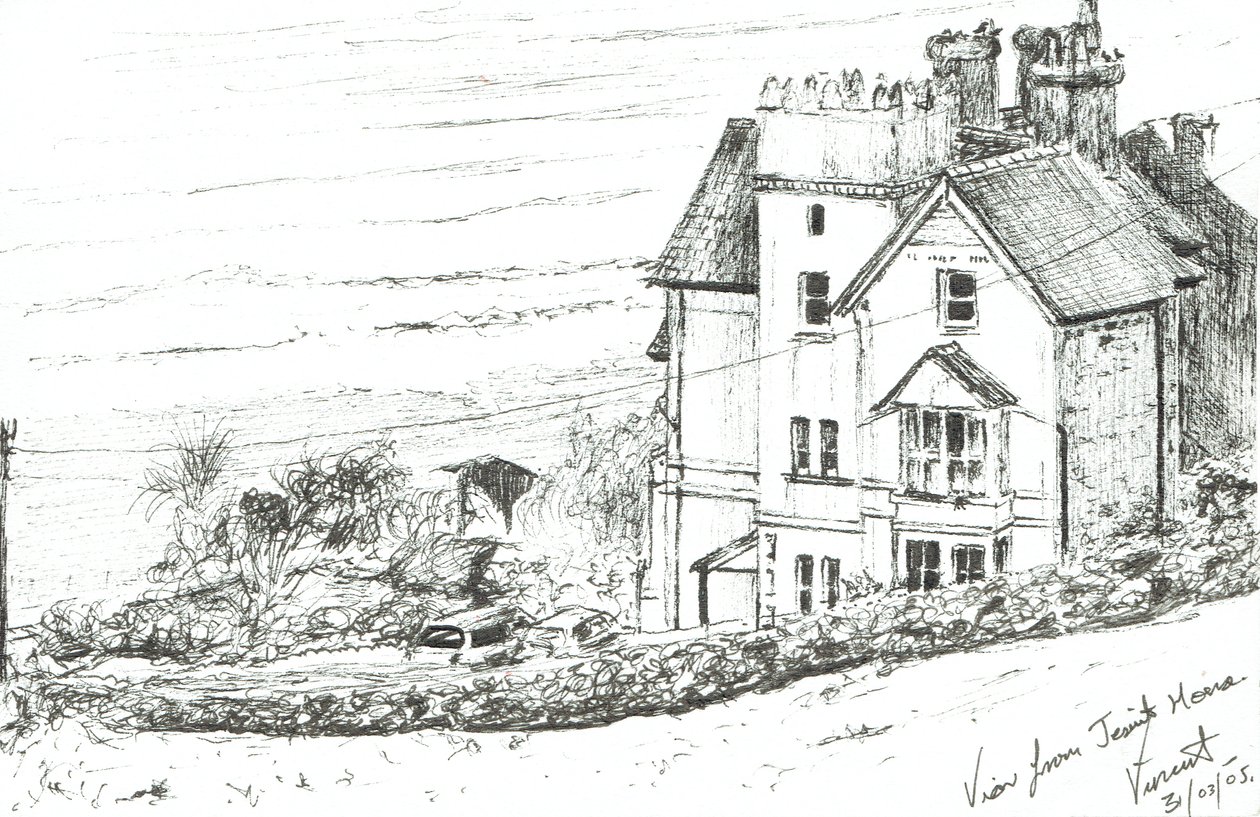 Galler kıyısındaki Cizvit Evi, 2005, (Kağıt üzerine mürekkep) by Vincent Alexander Booth