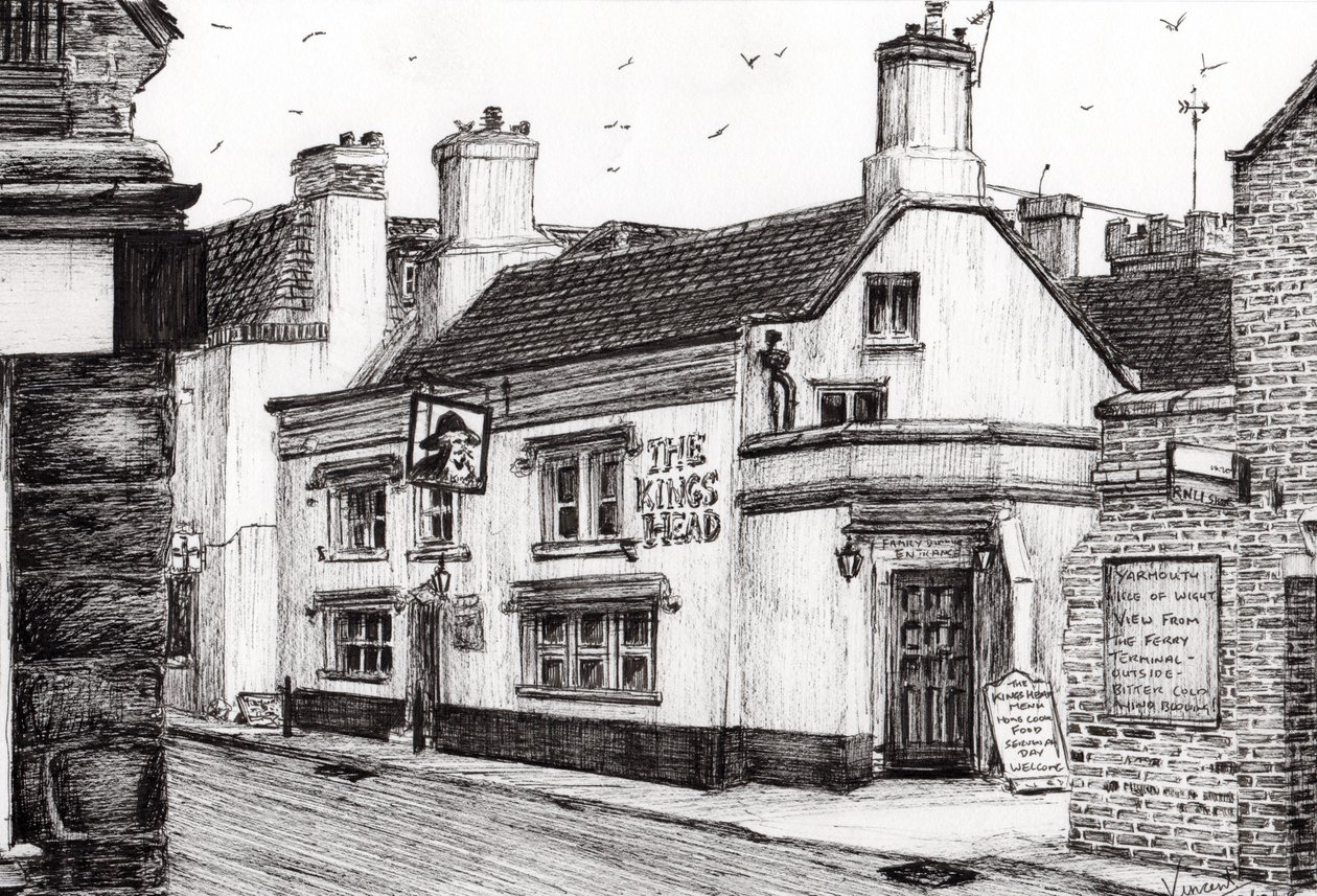 Kings Head Yarmouth, 2008, (kağıt üzerine mürekkep) by Vincent Alexander Booth