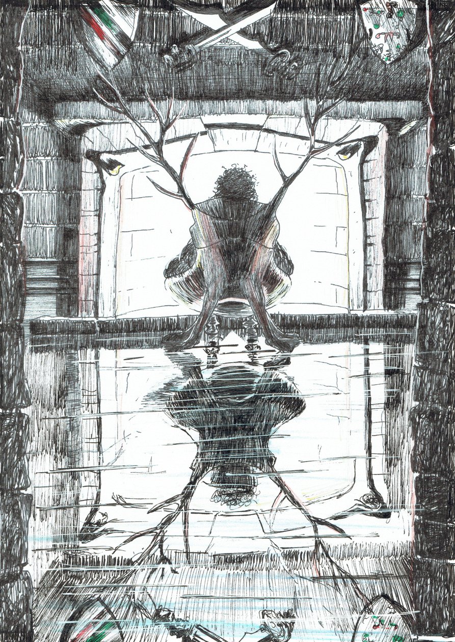 sayfa 15, Findhorn Ormanındaki Kale, 2006, (kağıt üzerine mürekkep) by Vincent Alexander Booth