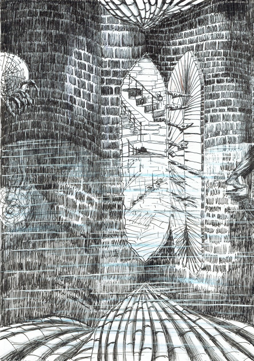 sayfa 23, Findhorn Ormanındaki Kale, 2006, (kağıt üzerine mürekkep) by Vincent Alexander Booth