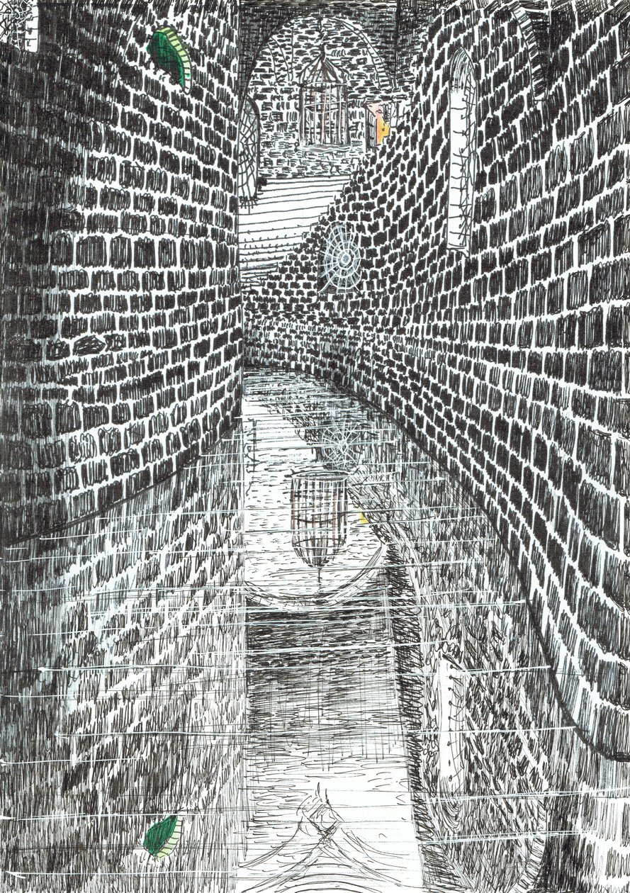 sayfa 35, Findhorn Ormanındaki Kale, 2006, (kağıt üzerine mürekkep) by Vincent Alexander Booth