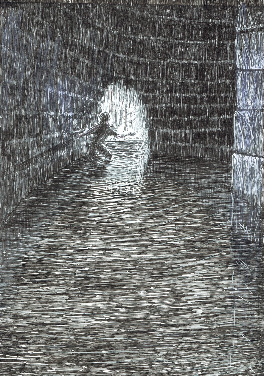 sayfa 47, Findhorn Ormanındaki Kale, 2006, (kağıt üzerine mürekkep) by Vincent Alexander Booth
