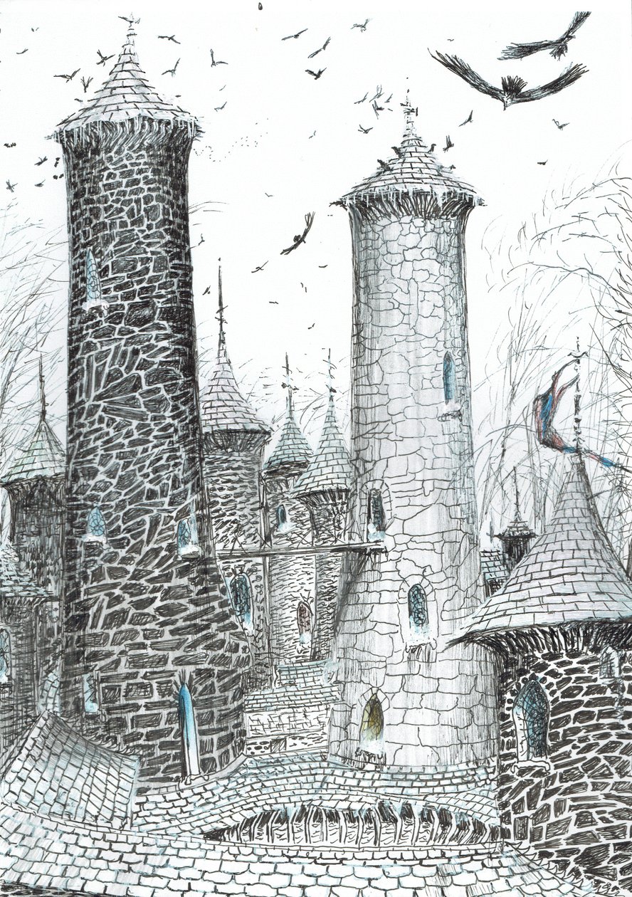sayfa 9, Findhorn Ormanındaki Kale, 2006, (kağıt üzerine mürekkep) by Vincent Alexander Booth