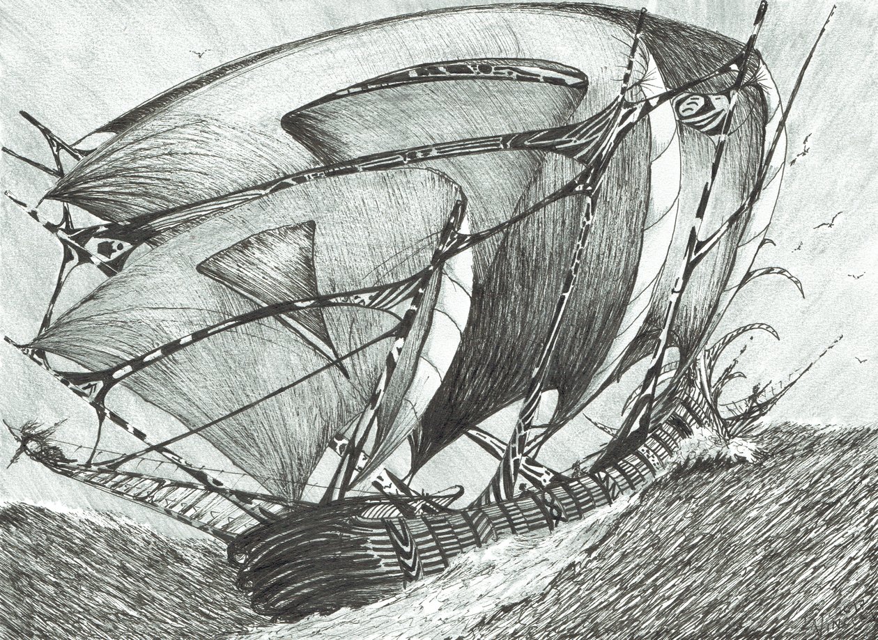 fırtına yaratıcıları Azak Denizi, 2017, (Kağıt Üzerine Mürekkep) by Vincent Alexander Booth