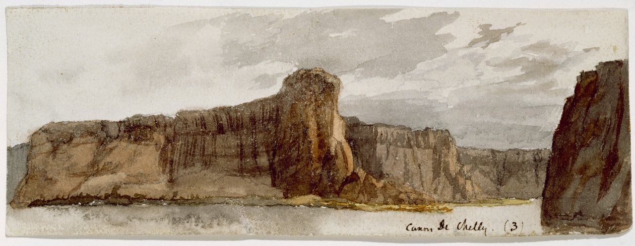 Canyon de Chelly No. 3 (Canyon de Chelly, ArizonaCarsons Needle500 fit), 1869-1871 (suluboya) by Vincent Colyer