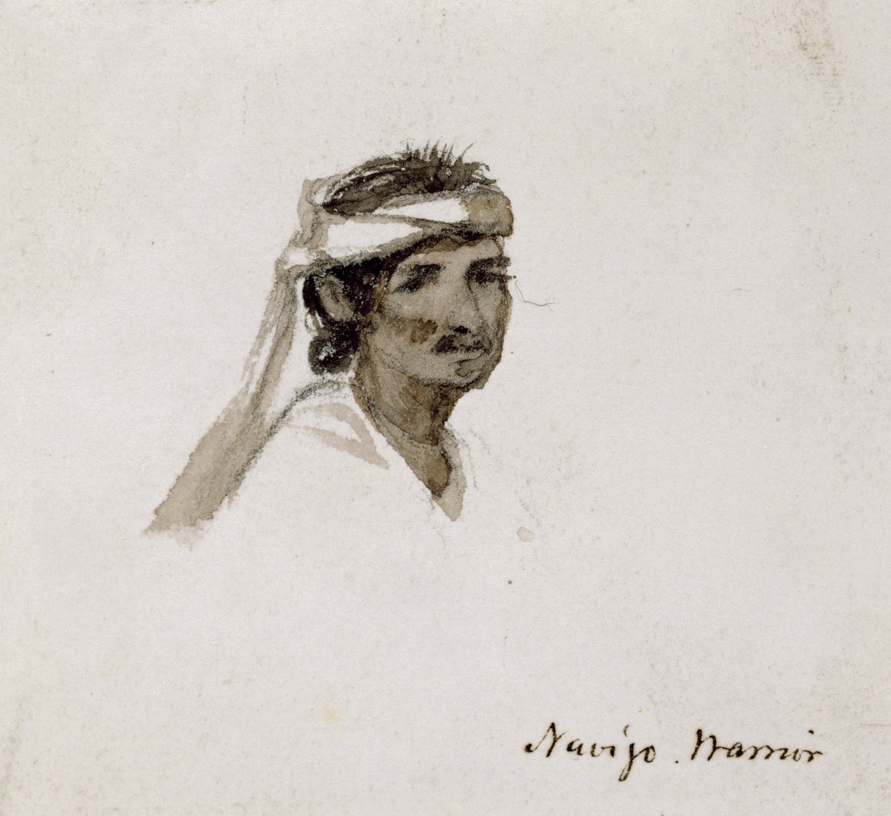 Navajo Savaşçısı, 1869-1871 (suluboya) by Vincent Colyer