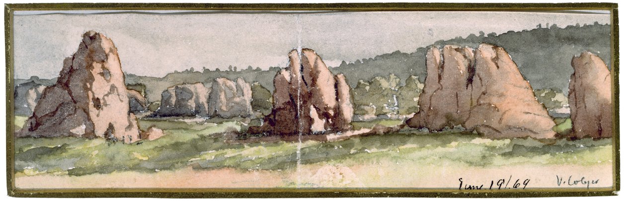 Rock Scene, Arizona, 19 Haziran 1869 (suluboya) by Vincent Colyer