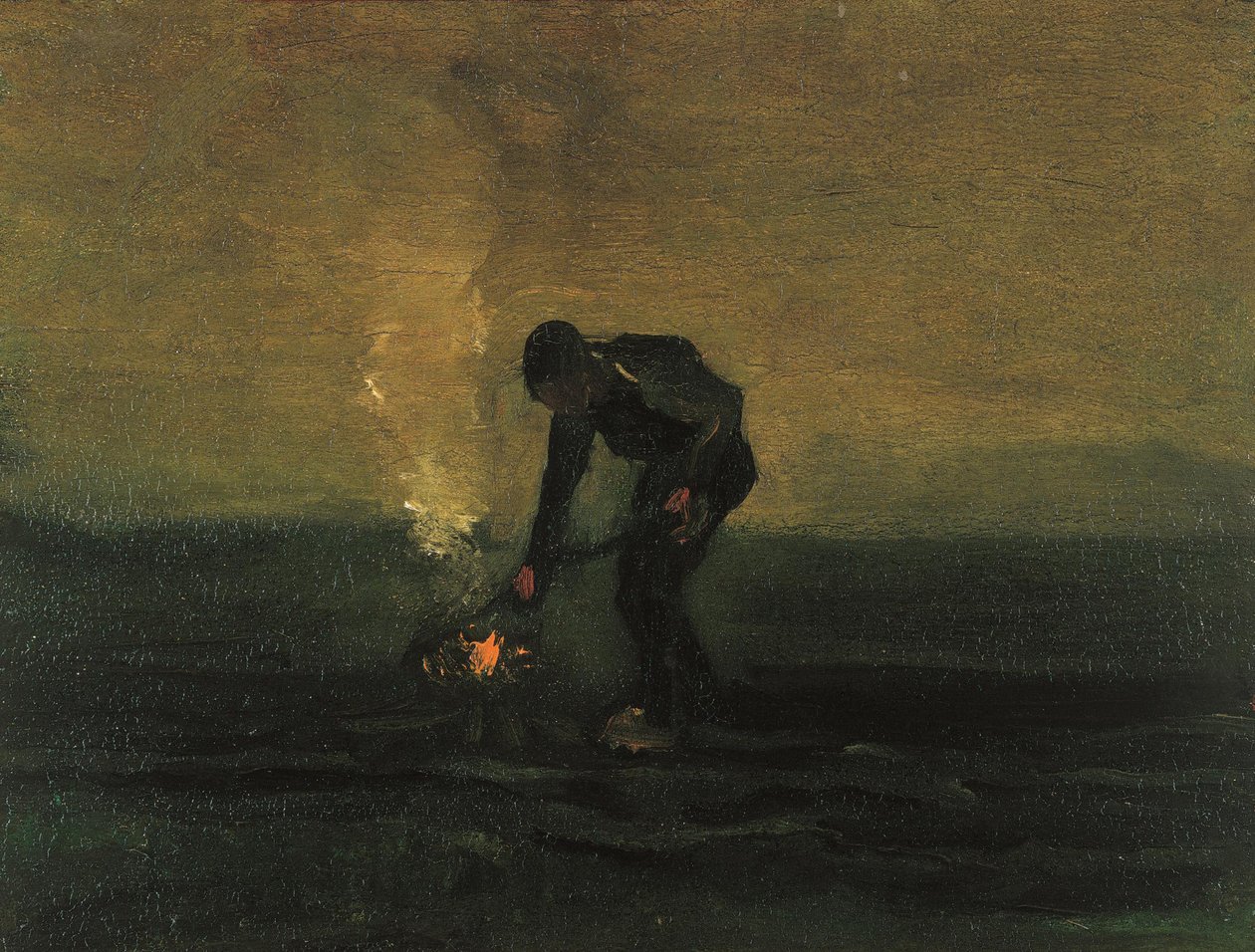 Köylü Yakan Yabani Otlar, 1883. by Vincent van Gogh