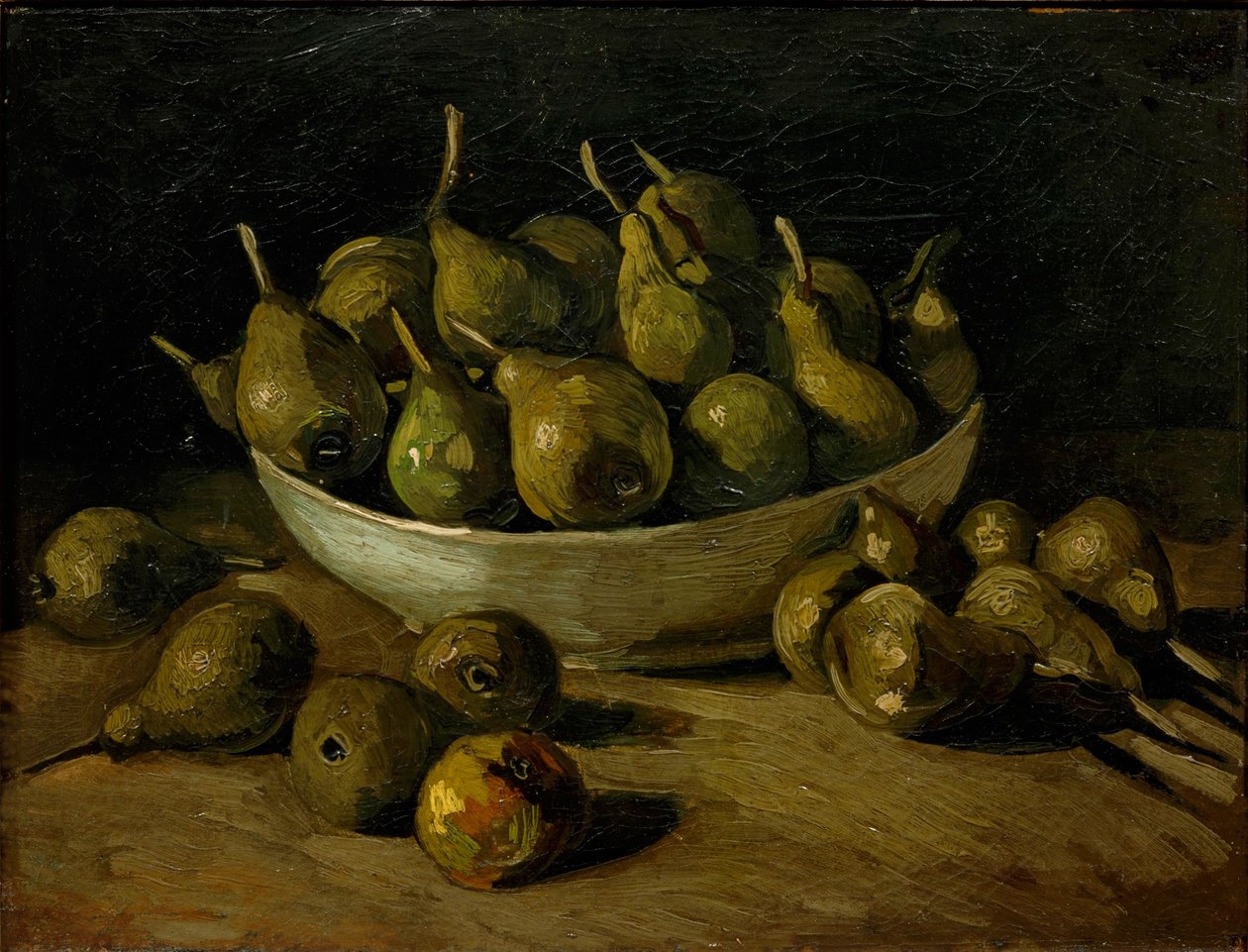 Bir Toprak Kase ve Armut ile Natürmort, 1885. by Vincent van Gogh