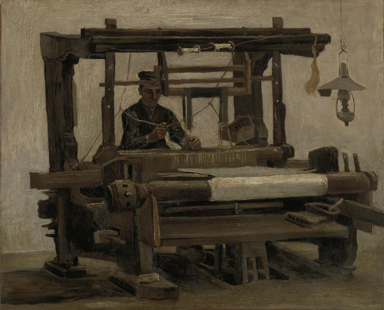 Dokuma tezgahında dokumacı, 1884. by Vincent van Gogh