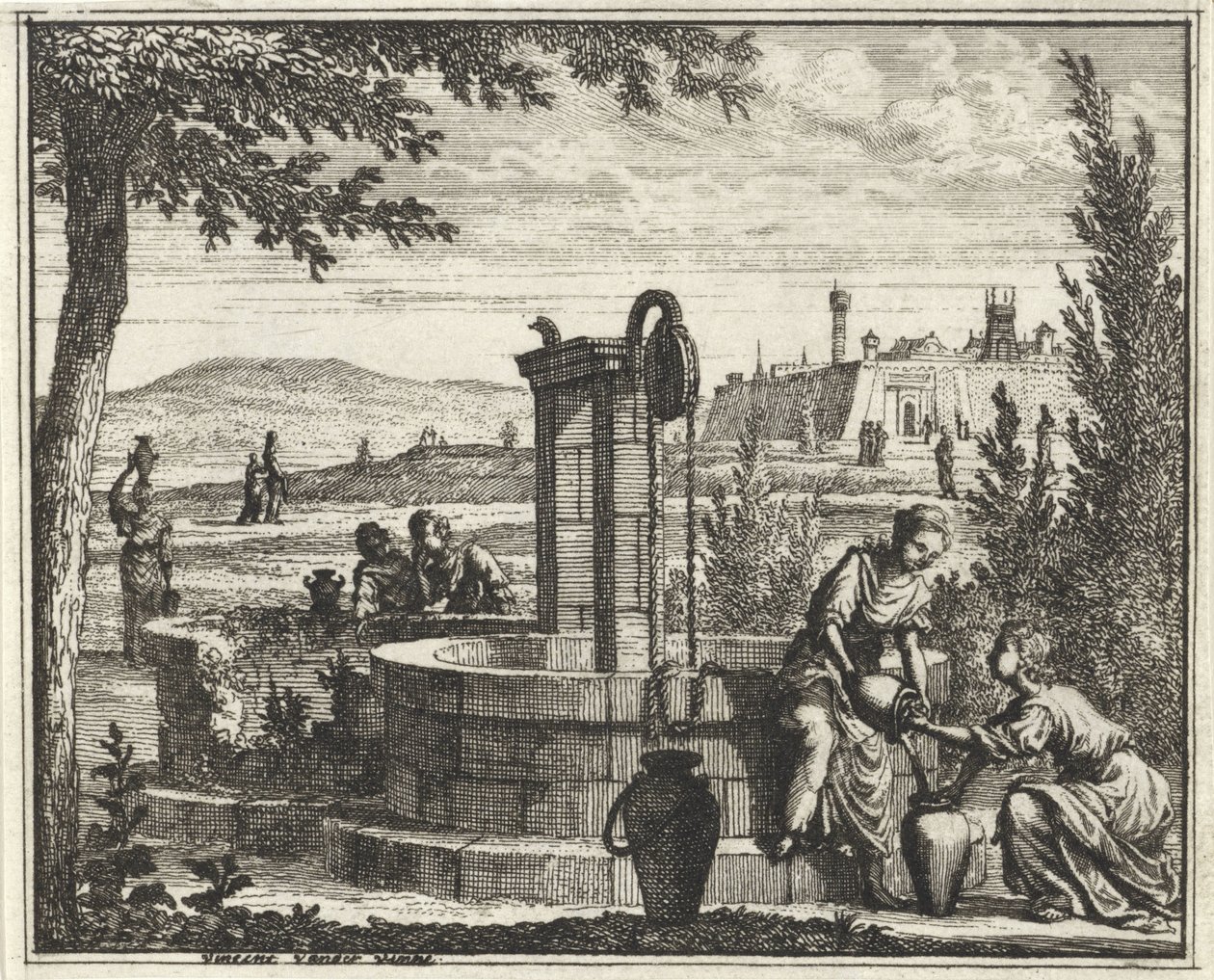 Kadınlar bir kuyuda by Vincent Laurensz. van der Vinne (II)