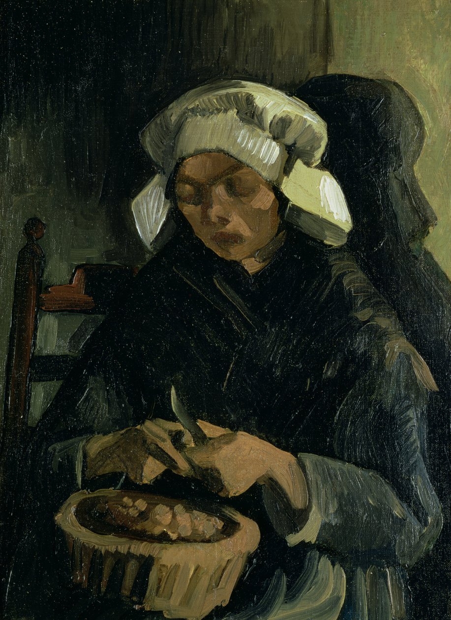 Neunen Patates Soyan Köylü, 1885 by Vincent van Gogh