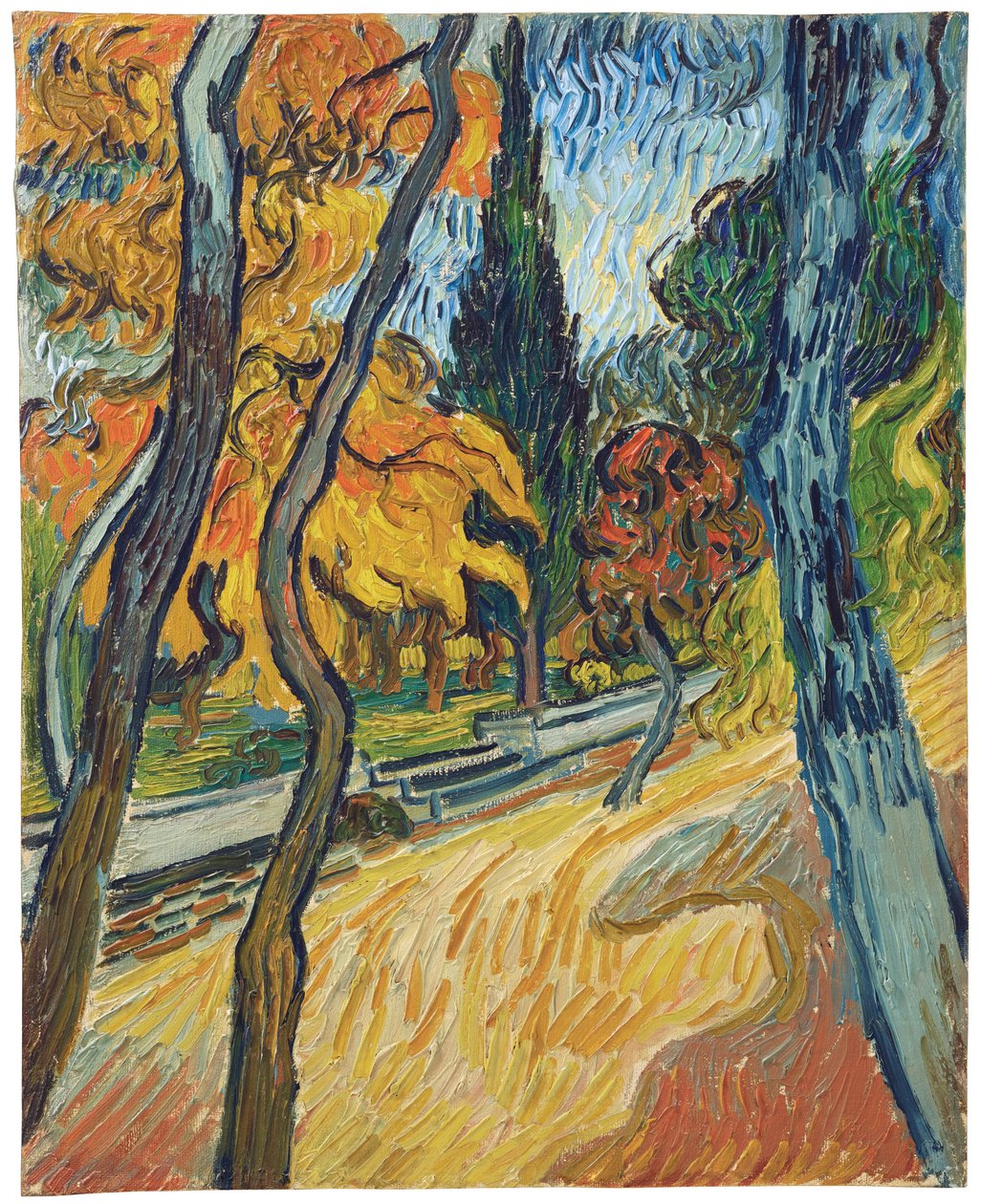 İltica Bahçesindeki Ağaçlar, 1889 by Vincent van Gogh