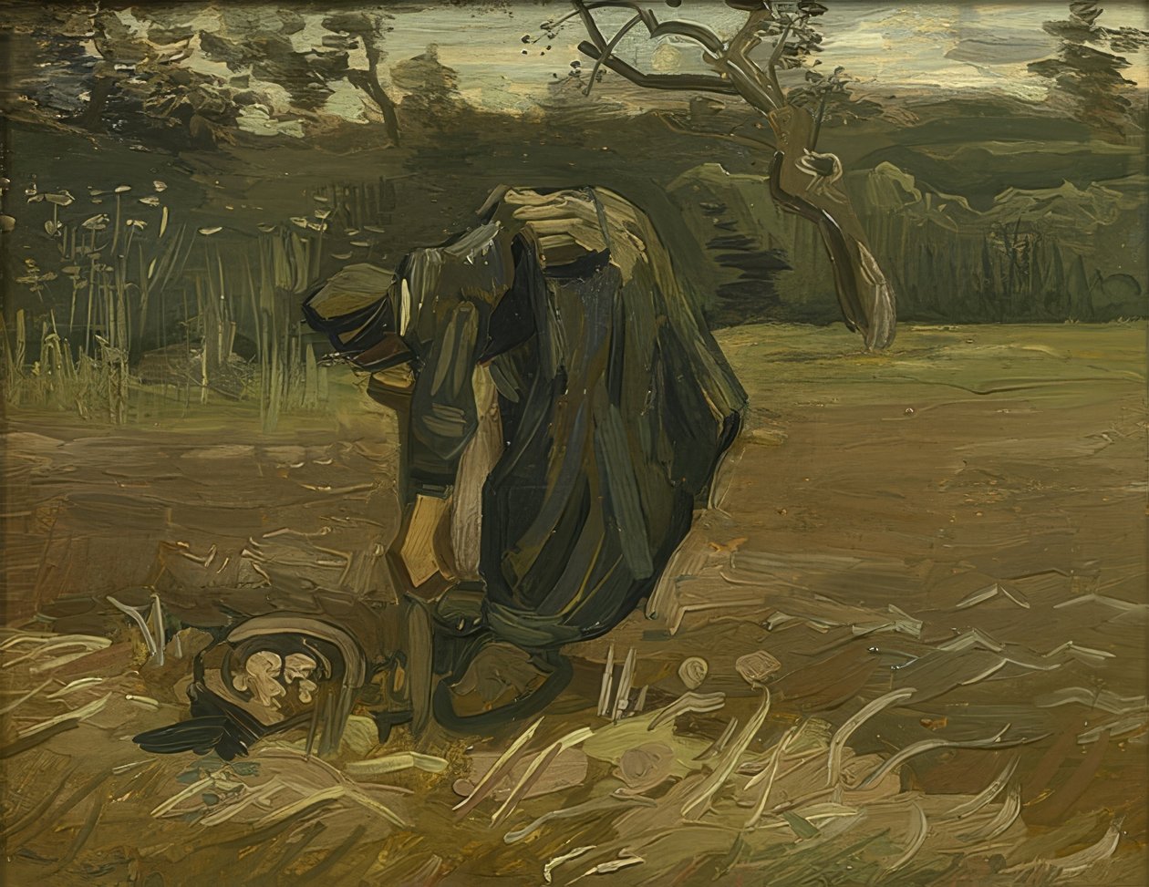 Çiftçinin karısı patates topluyor. 1885 by Vincent van Gogh