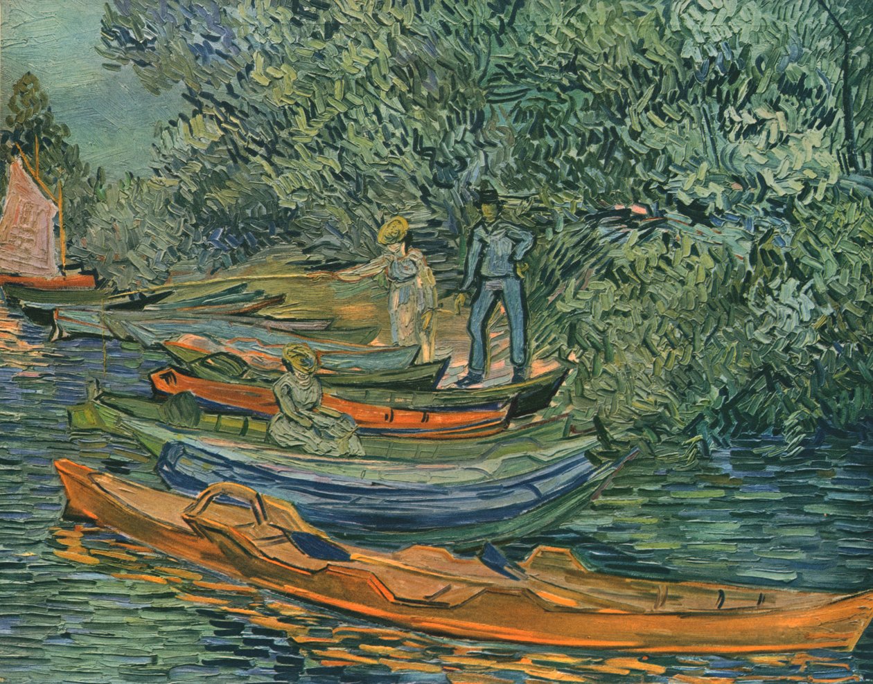 Auvers'de Kürekli Teknelerle Nehrin Kıyısı, 1890, 1947. by Vincent van Gogh