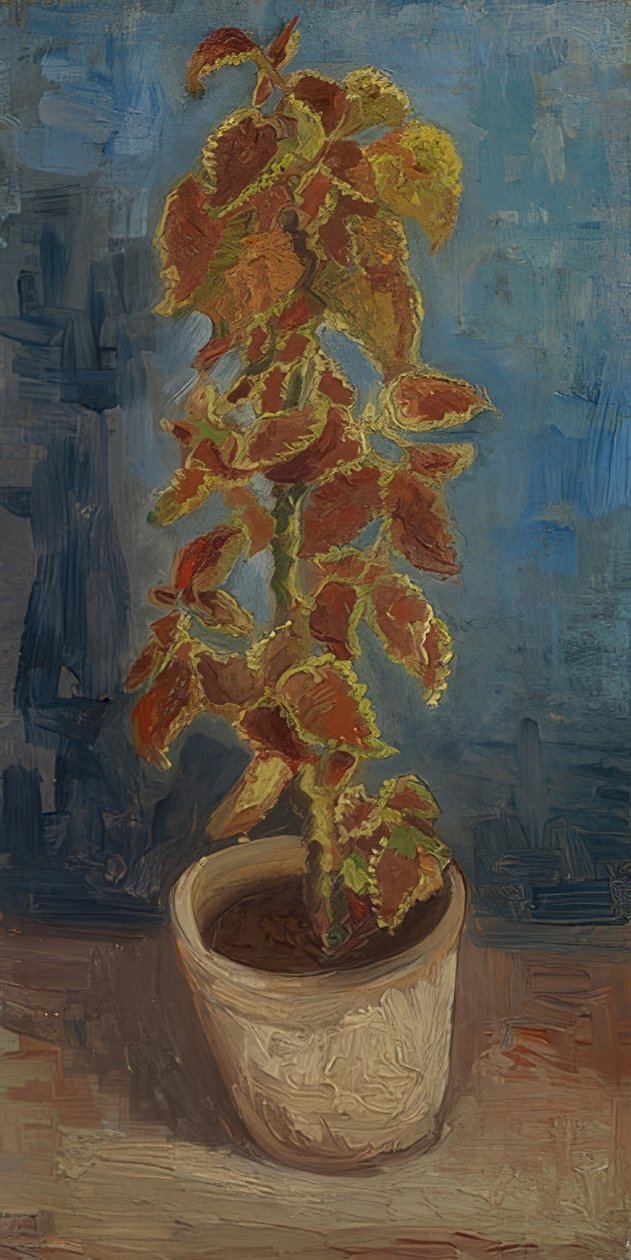 Renkli ısırgan otu ile saksı. 1886 by Vincent van Gogh