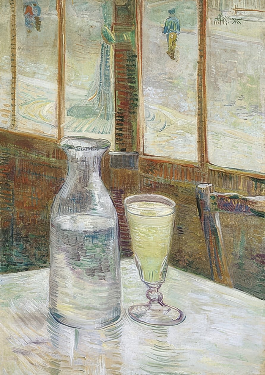 Absinthe ile kafe masası. 1887 by Vincent van Gogh