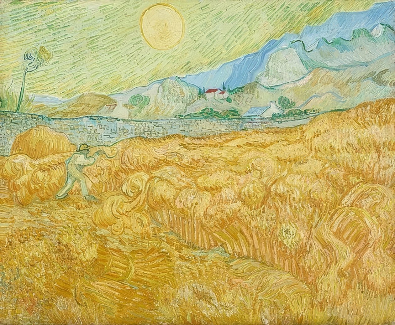 Hasat, orakçılı mısır tarlası (La moisson). 1889 by Vincent van Gogh