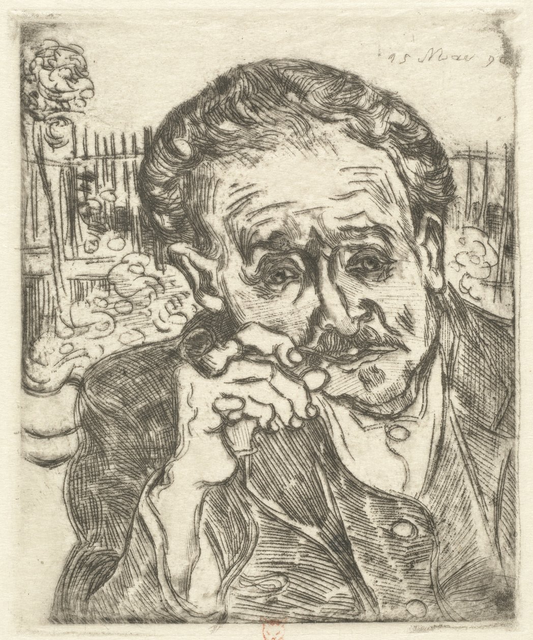 Dr. Gachet Adam, Pipolu, 1890. by Vincent van Gogh